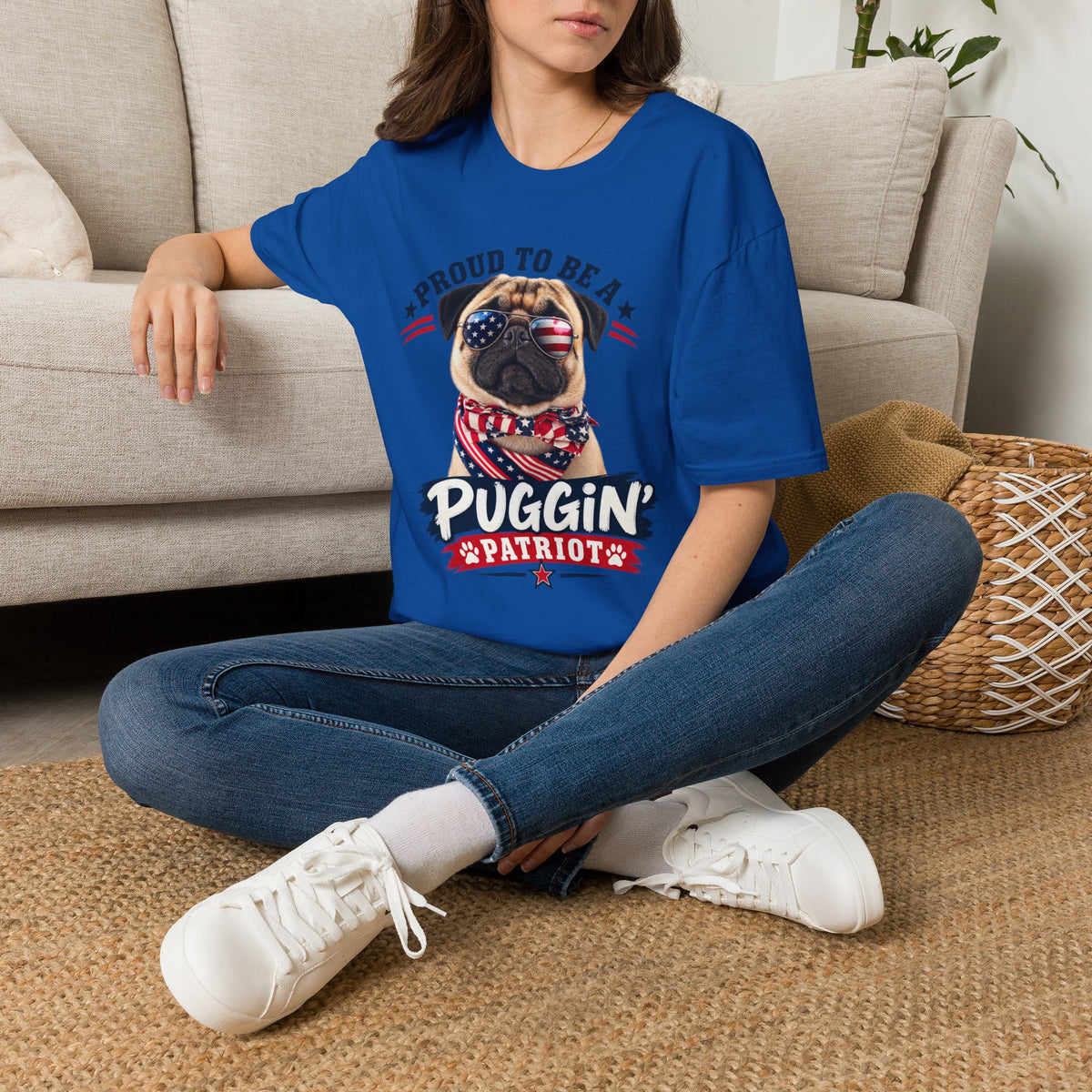 Proud to Be a Puggin’ Patriot T-Shirt – Funny Patriotic Pug Shirt